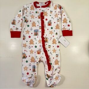 NWT Baby Bliss Pima Gingerbread Footie 0-3M
